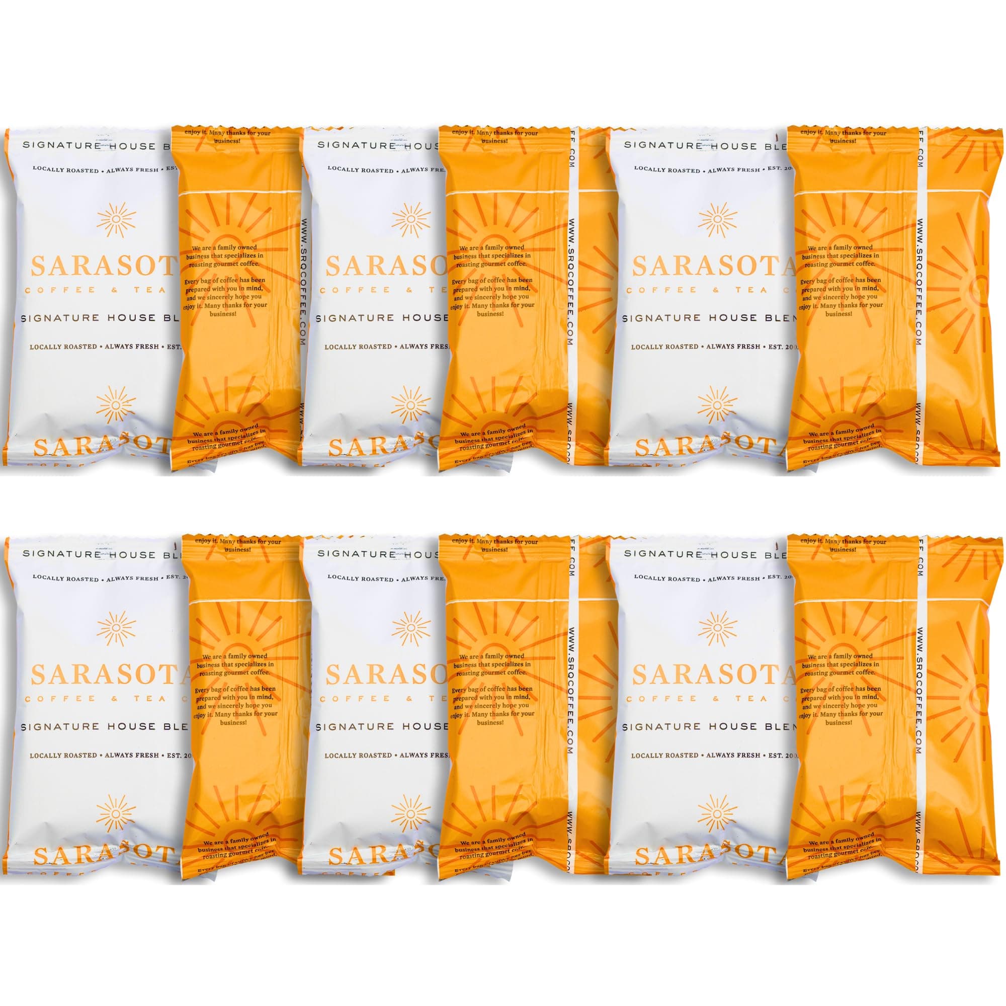 Breakfast Blend Ground Packets – Medium Roast, 2oz Pre-Measured Packs for 8–12 Cup Drip Makers | Low Acid Single-Pot Pouches, Individually Wrapped | 12-Count by Sarasota Coffee Breakfast Blend 2 Ounce (Pack of 12)