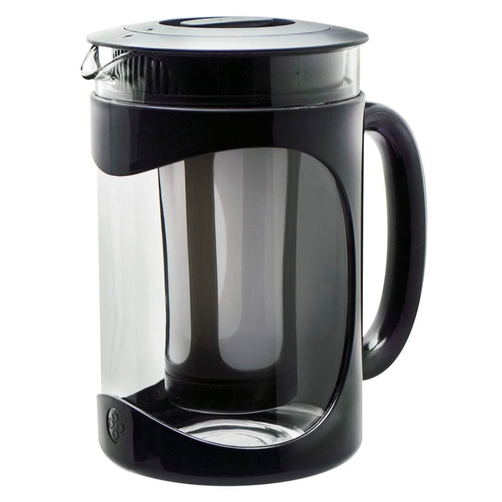 Primula Burke Deluxe Cold Brew Iced Coffee Maker, Comfort Grip Handle, Durable Glass Carafe, Removable Mesh Filter, Perfect 6 Cup Size, Dishwasher Safe, 1.6 qt, Black 1.6 Quart Black Coffee Maker