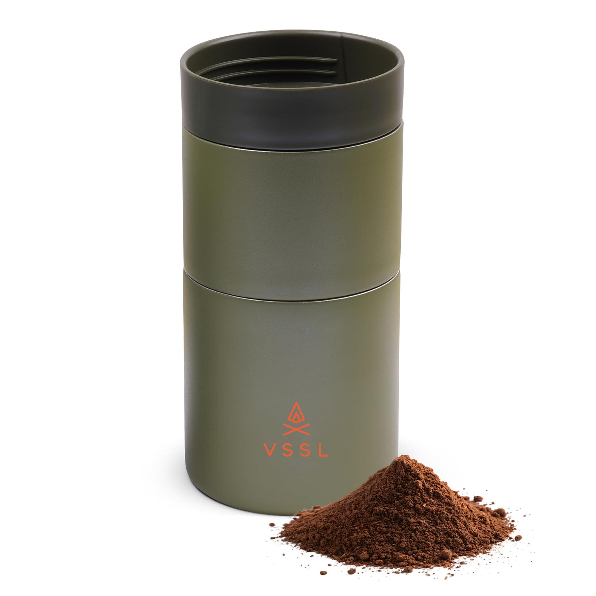 VSSL - Nest Pour Over Coffee Set | Coffee Maker for Camping | All-In-One Travel Pour Over | Transportable Dripper, 10oz Stainless Steel Travel Mug | Compact Storage & Adventure Ready | Deep Moss Nest Pour Over Coffee Set Deep Moss