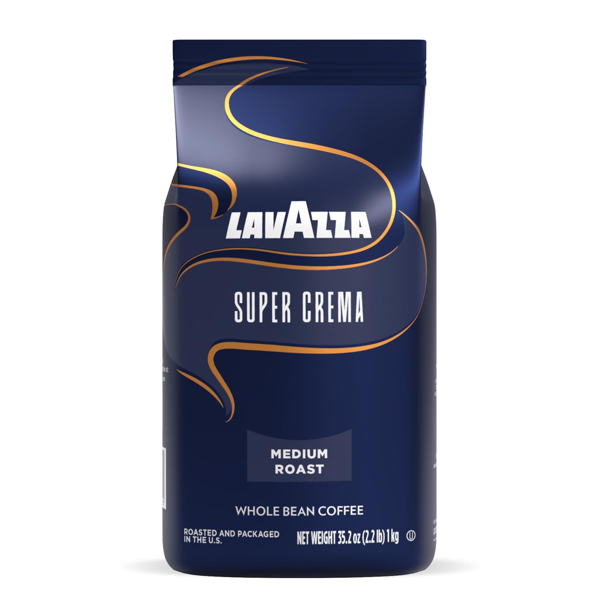 Lavazza Super Crema Whole Bean Coffee, Medium Espresso Roast, Arabica and Robusta Blend, 2.2 lb Bag, Package May Vary (Pack of 1) Super Crema 35.2 Ounce (Pack of 1)