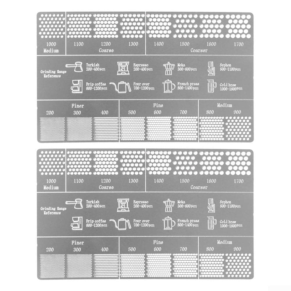 For Coffee Grinding Reference Card Stainless Steel for For Coffee Enthusiasts with Clear Scale Guide for Precise Grind Size Adjustment and Brewing Experience (2 PCS) 2pcs